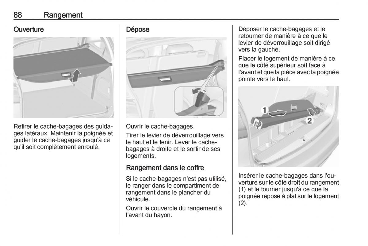 manual  Opel Zafira C FL manuel du proprietaire / page 90