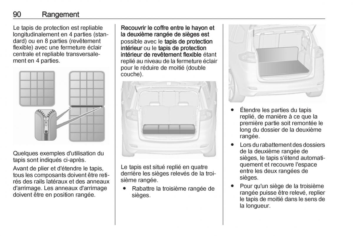 manual  Opel Zafira C FL manuel du proprietaire / page 92