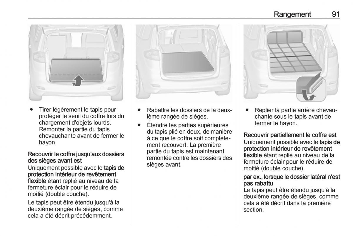 manual  Opel Zafira C FL manuel du proprietaire / page 93