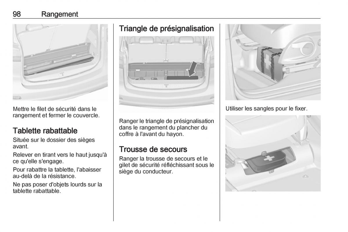 manual  Opel Zafira C FL manuel du proprietaire / page 100