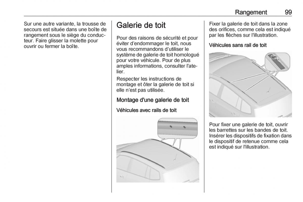 manual  Opel Zafira C FL manuel du proprietaire / page 101