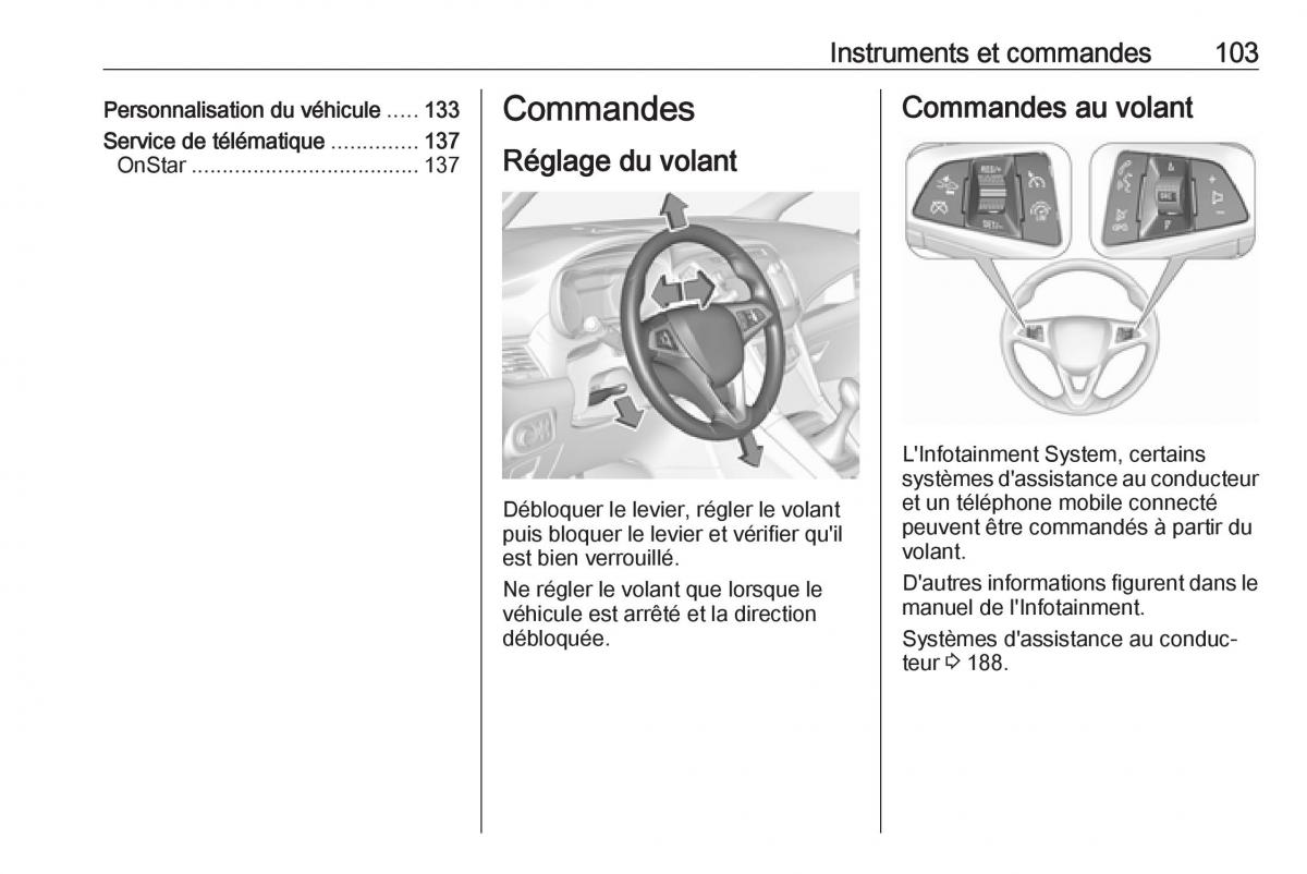 manual  Opel Zafira C FL manuel du proprietaire / page 105