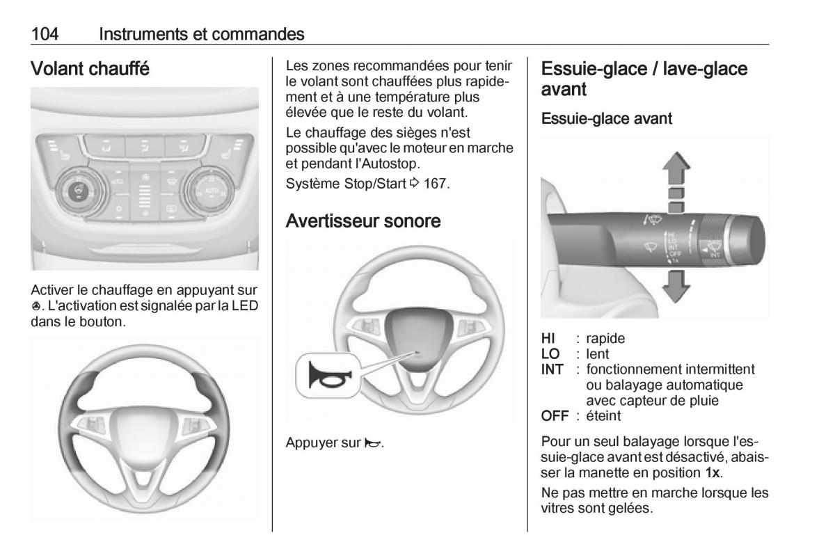 manual  Opel Zafira C FL manuel du proprietaire / page 106