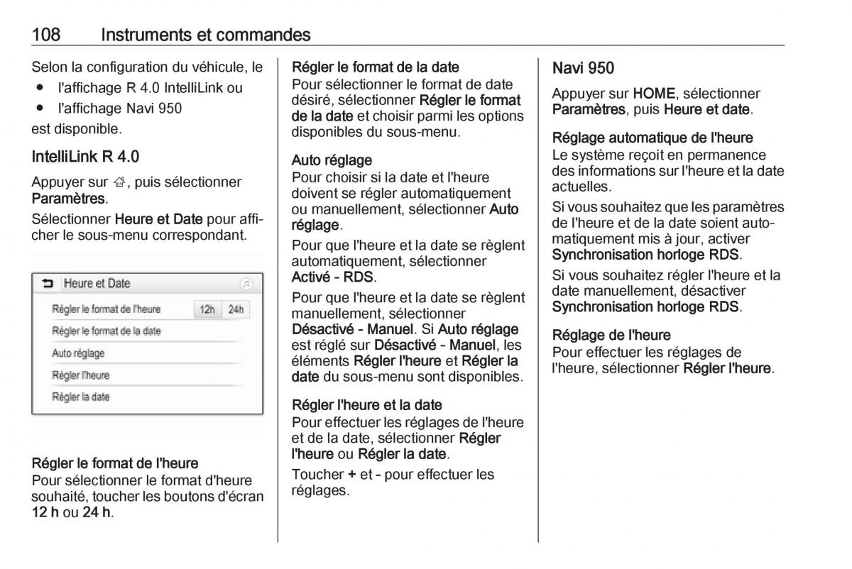 manual  Opel Zafira C FL manuel du proprietaire / page 110