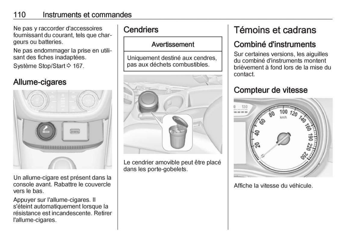 manual  Opel Zafira C FL manuel du proprietaire / page 112