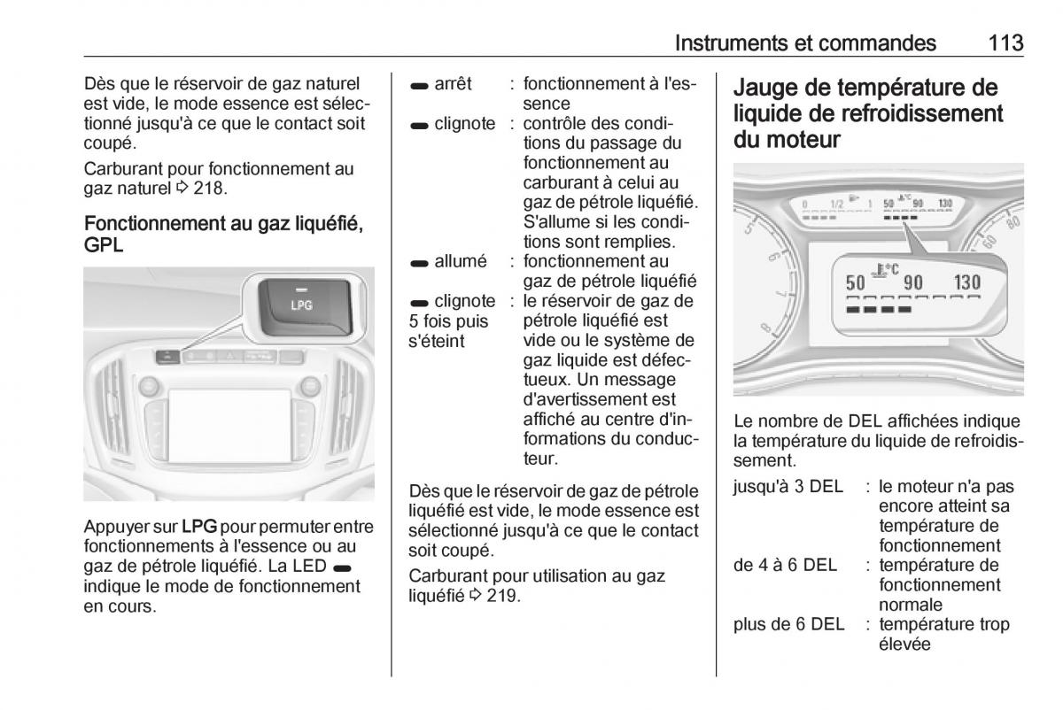 manual  Opel Zafira C FL manuel du proprietaire / page 115