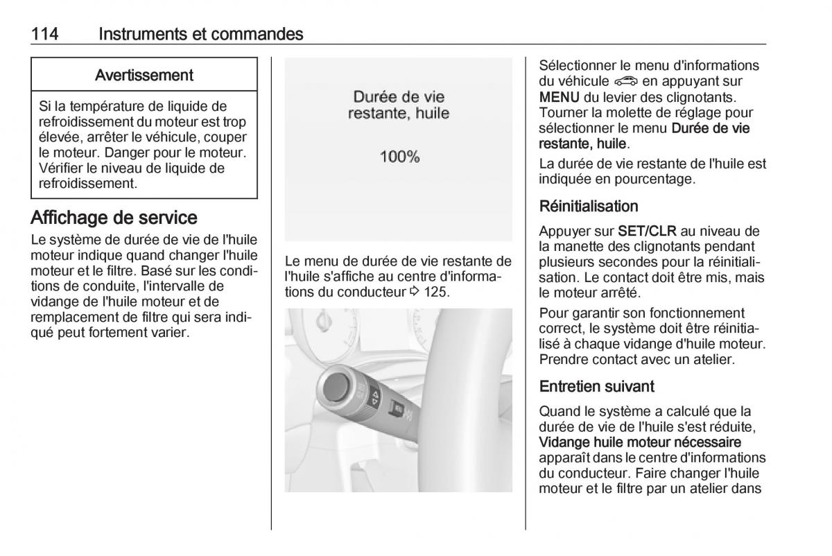 manual  Opel Zafira C FL manuel du proprietaire / page 116