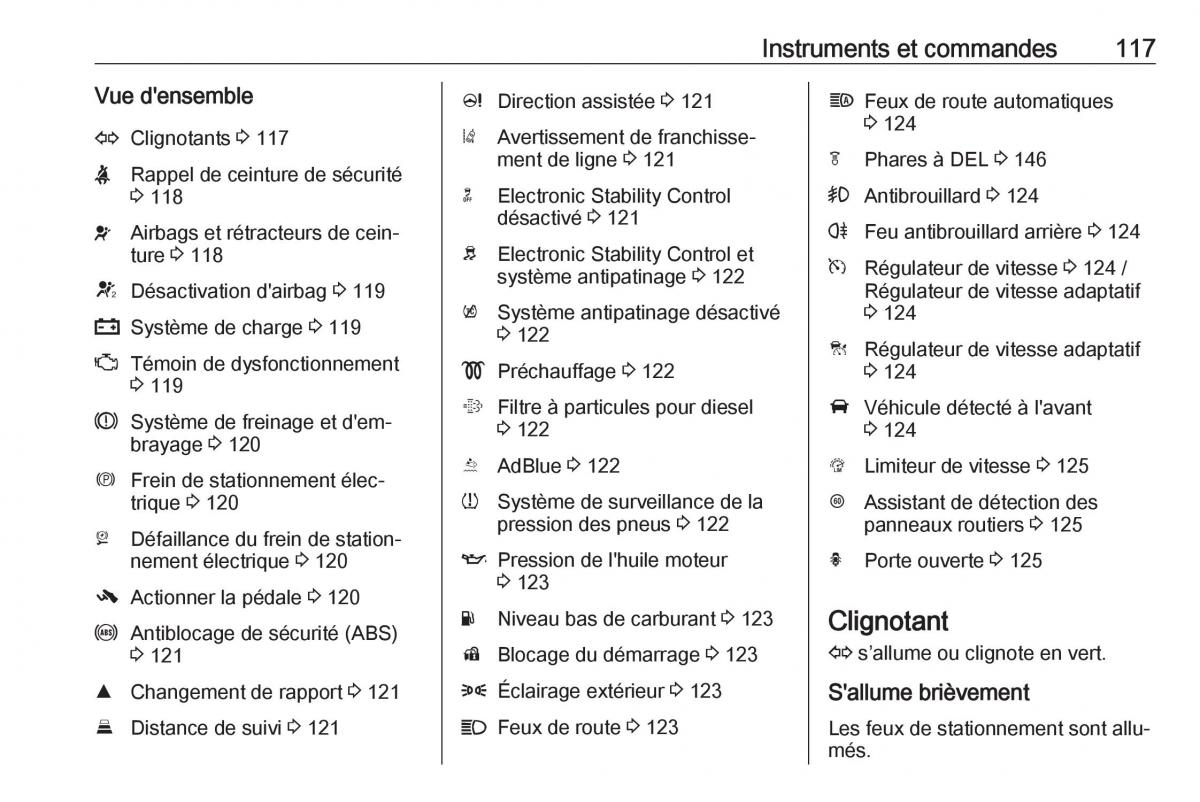 manual  Opel Zafira C FL manuel du proprietaire / page 119