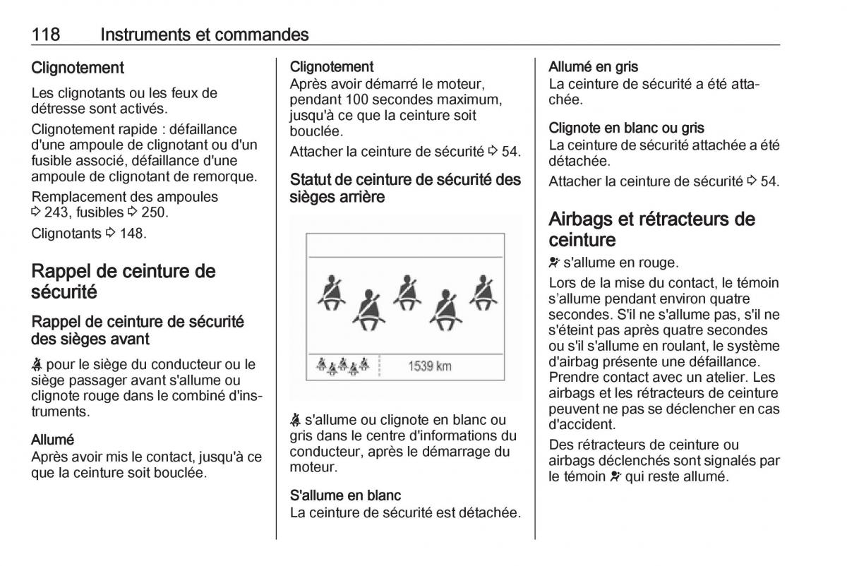 manual  Opel Zafira C FL manuel du proprietaire / page 120