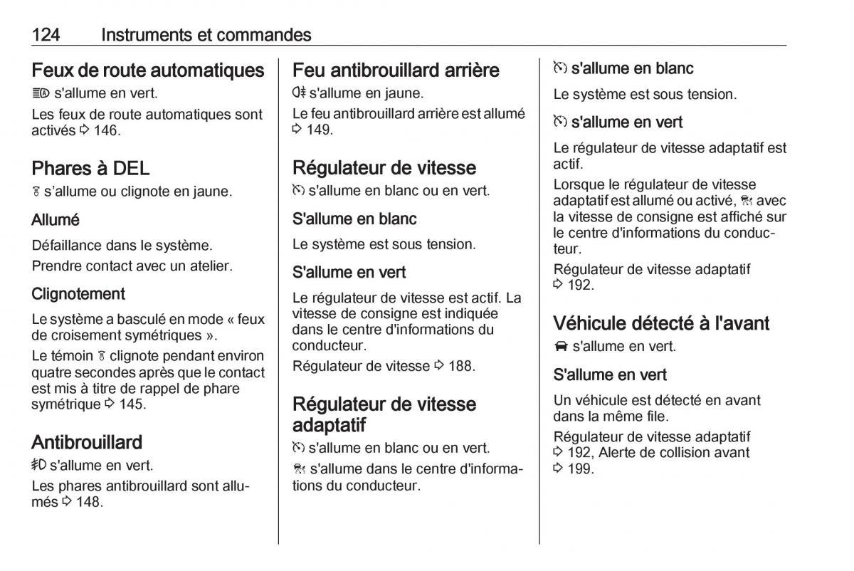 manual  Opel Zafira C FL manuel du proprietaire / page 126