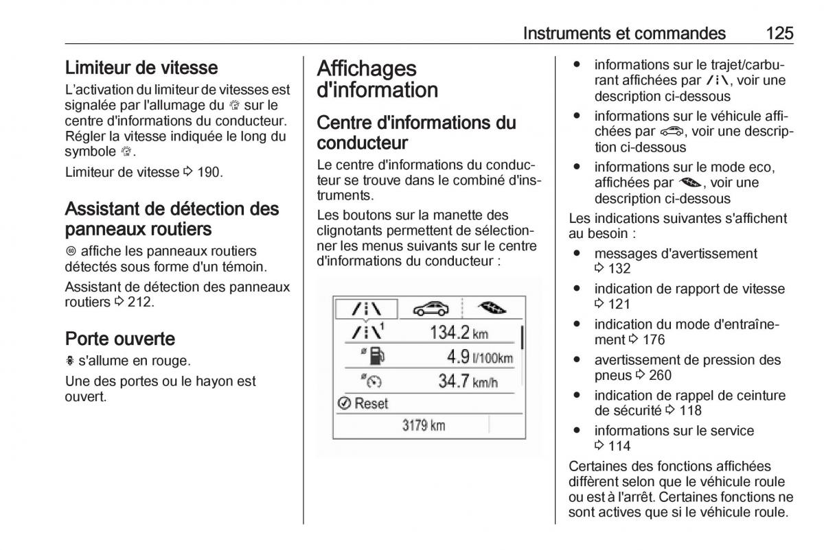 manual  Opel Zafira C FL manuel du proprietaire / page 127