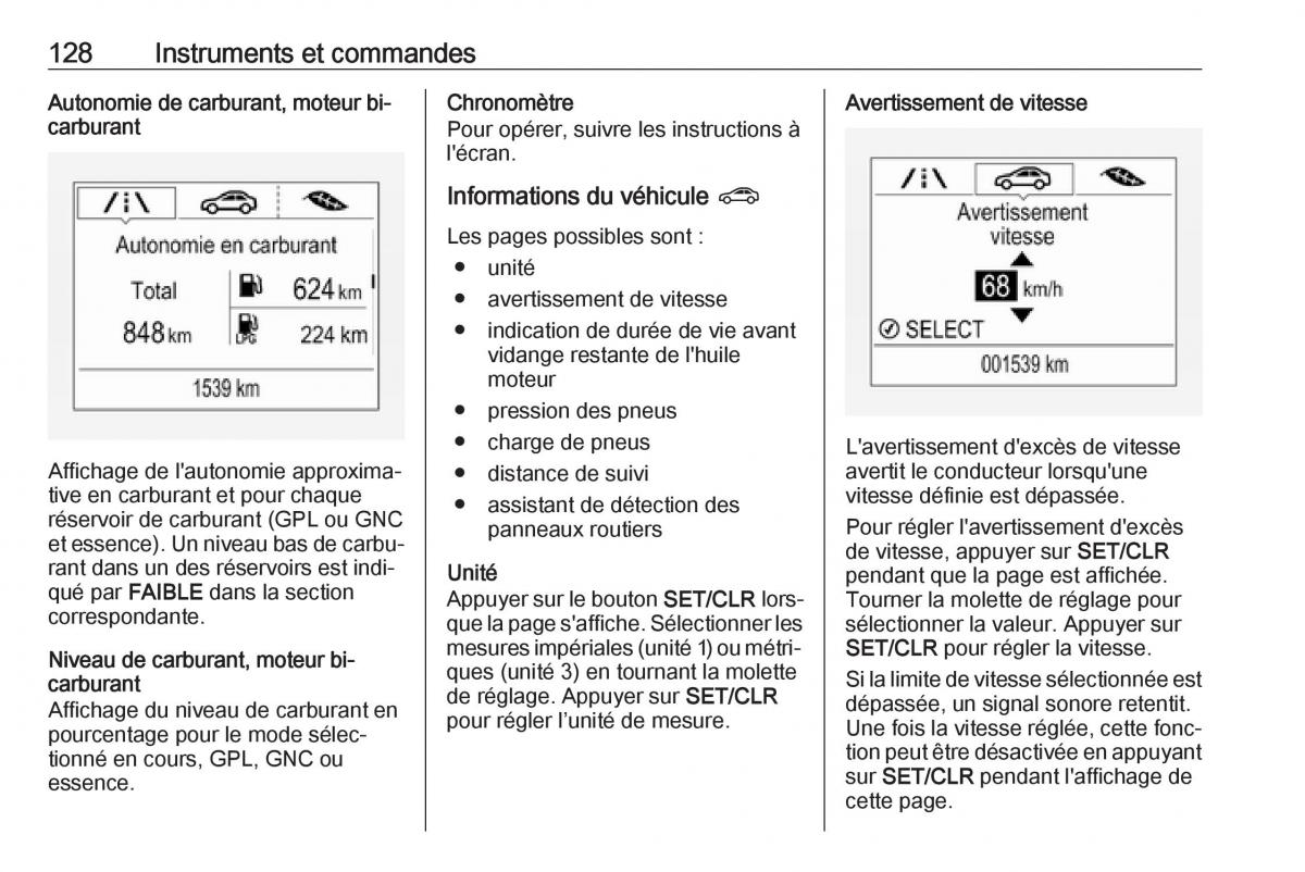 manual  Opel Zafira C FL manuel du proprietaire / page 130