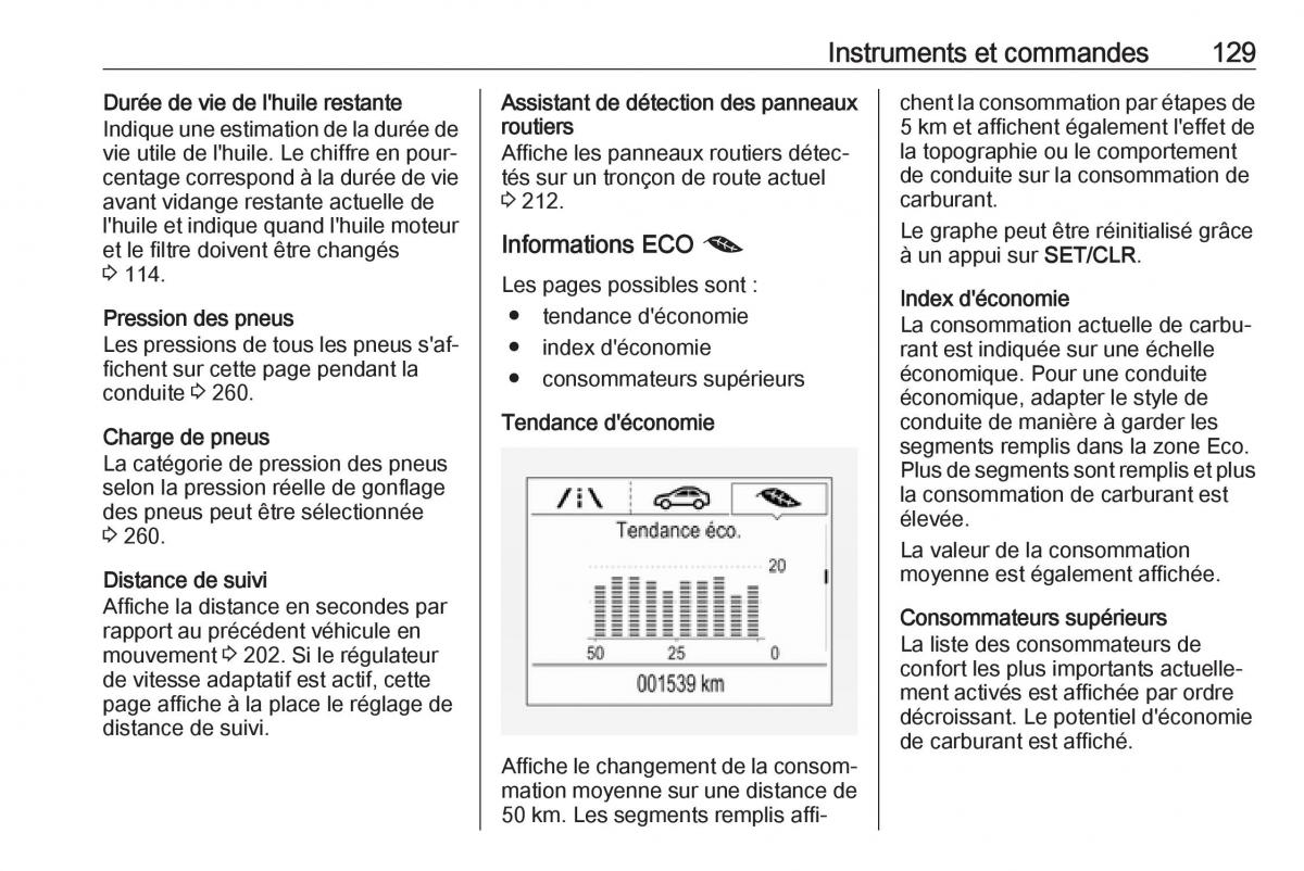 manual  Opel Zafira C FL manuel du proprietaire / page 131