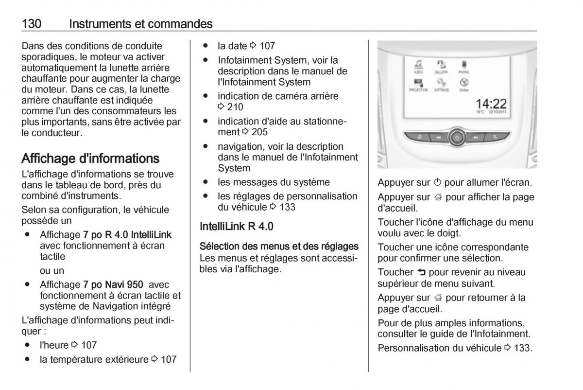 manual  Opel Zafira C FL manuel du proprietaire / page 132