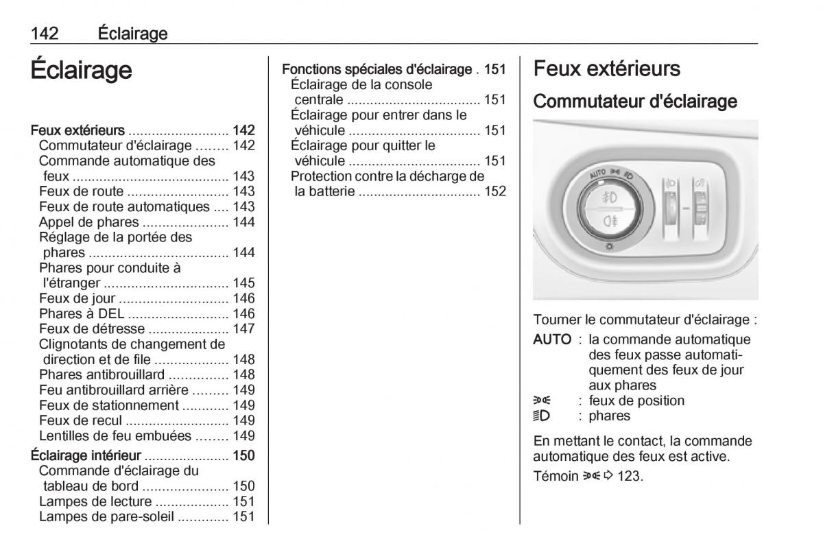 manual  Opel Zafira C FL manuel du proprietaire / page 144