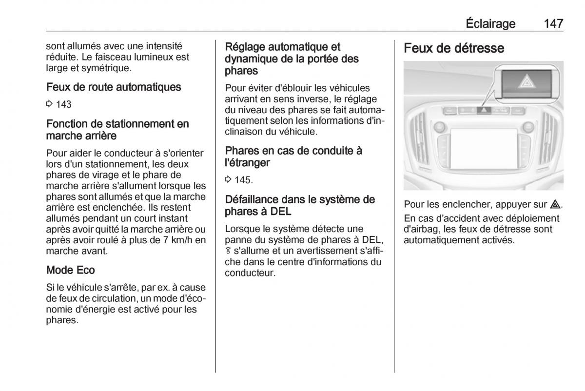 manual  Opel Zafira C FL manuel du proprietaire / page 149