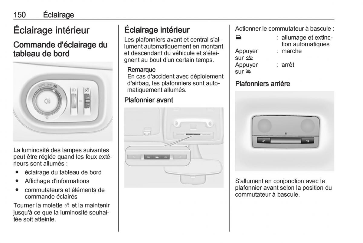 manual  Opel Zafira C FL manuel du proprietaire / page 152