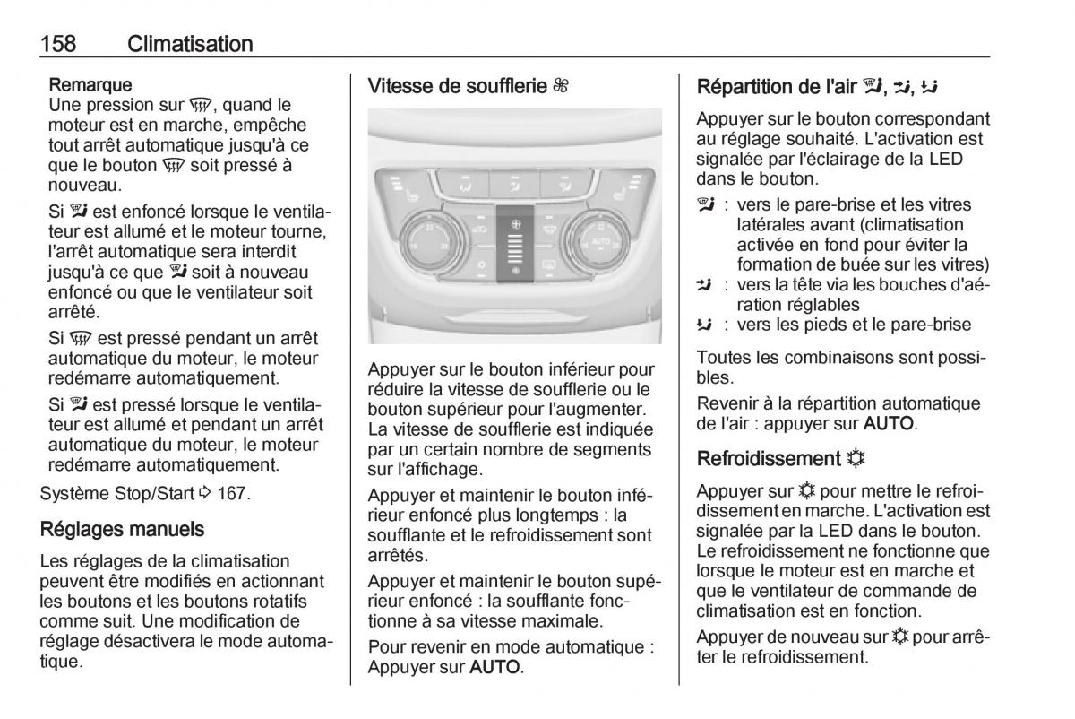 manual  Opel Zafira C FL manuel du proprietaire / page 160