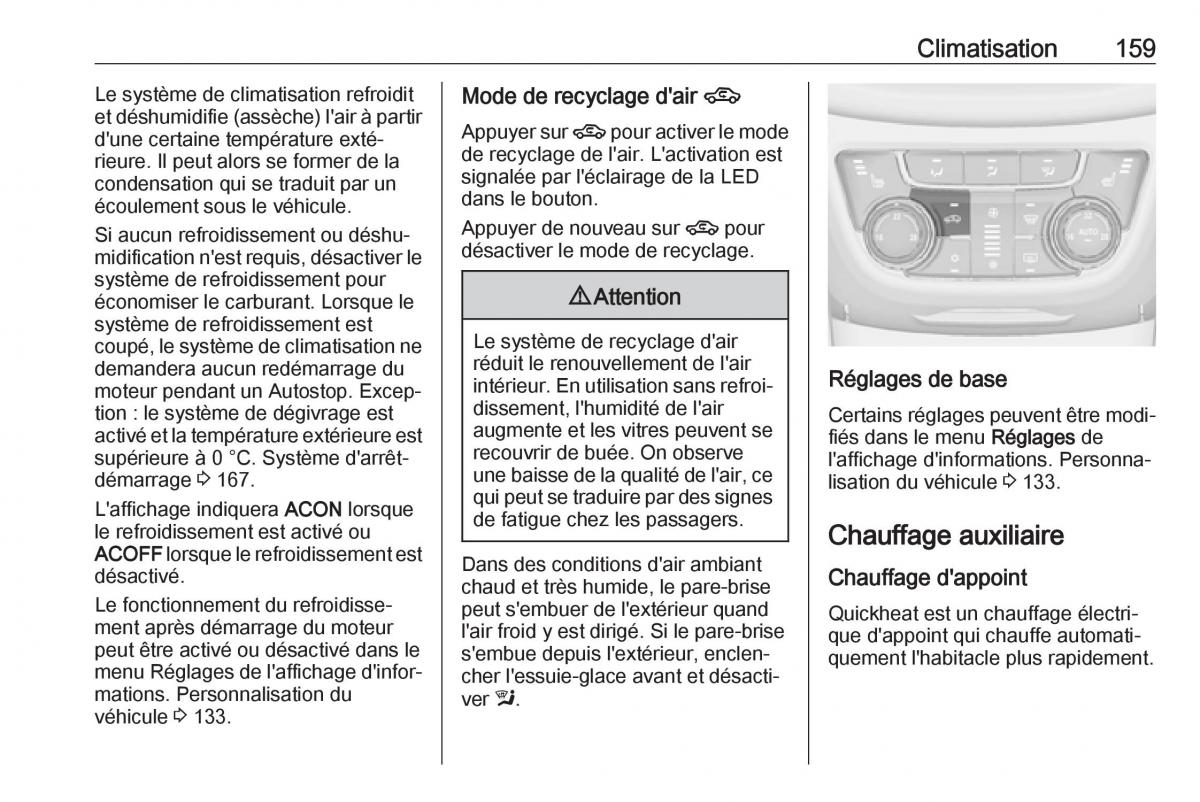 manual  Opel Zafira C FL manuel du proprietaire / page 161