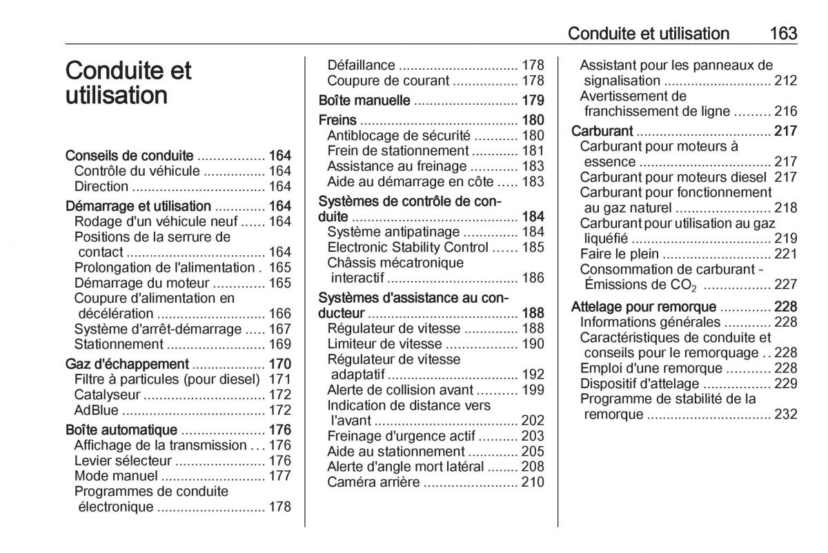 manual  Opel Zafira C FL manuel du proprietaire / page 165