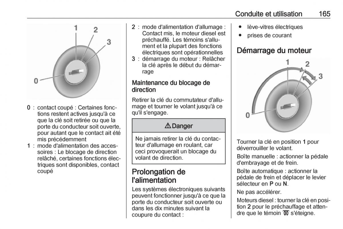 manual  Opel Zafira C FL manuel du proprietaire / page 167