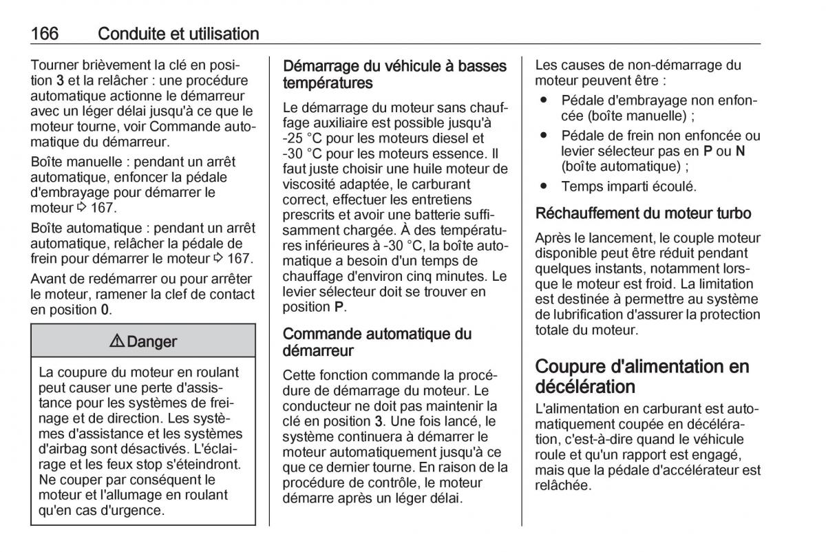 manual  Opel Zafira C FL manuel du proprietaire / page 168