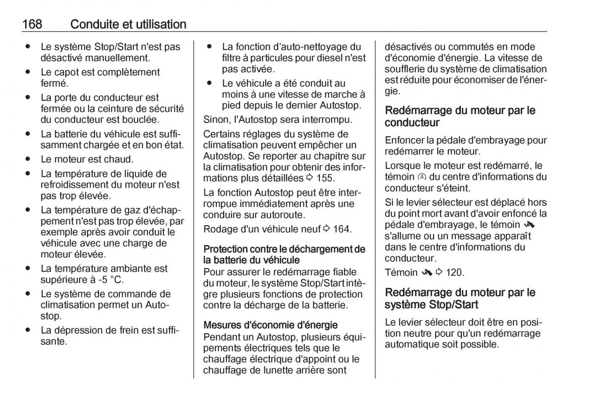 manual  Opel Zafira C FL manuel du proprietaire / page 170