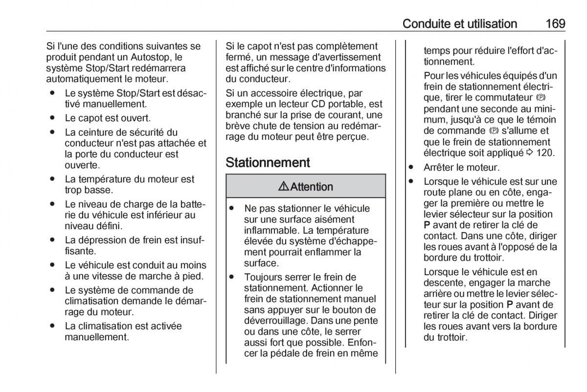 manual  Opel Zafira C FL manuel du proprietaire / page 171