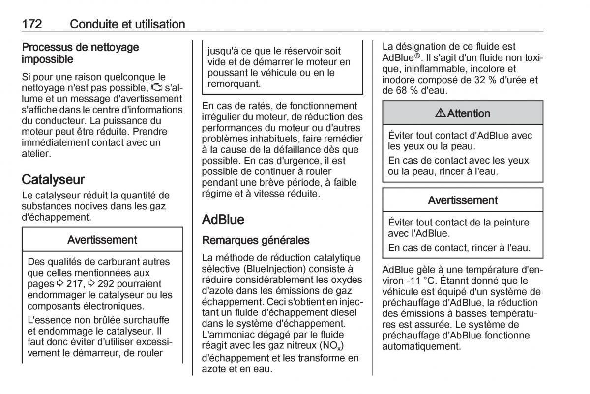 manual  Opel Zafira C FL manuel du proprietaire / page 174