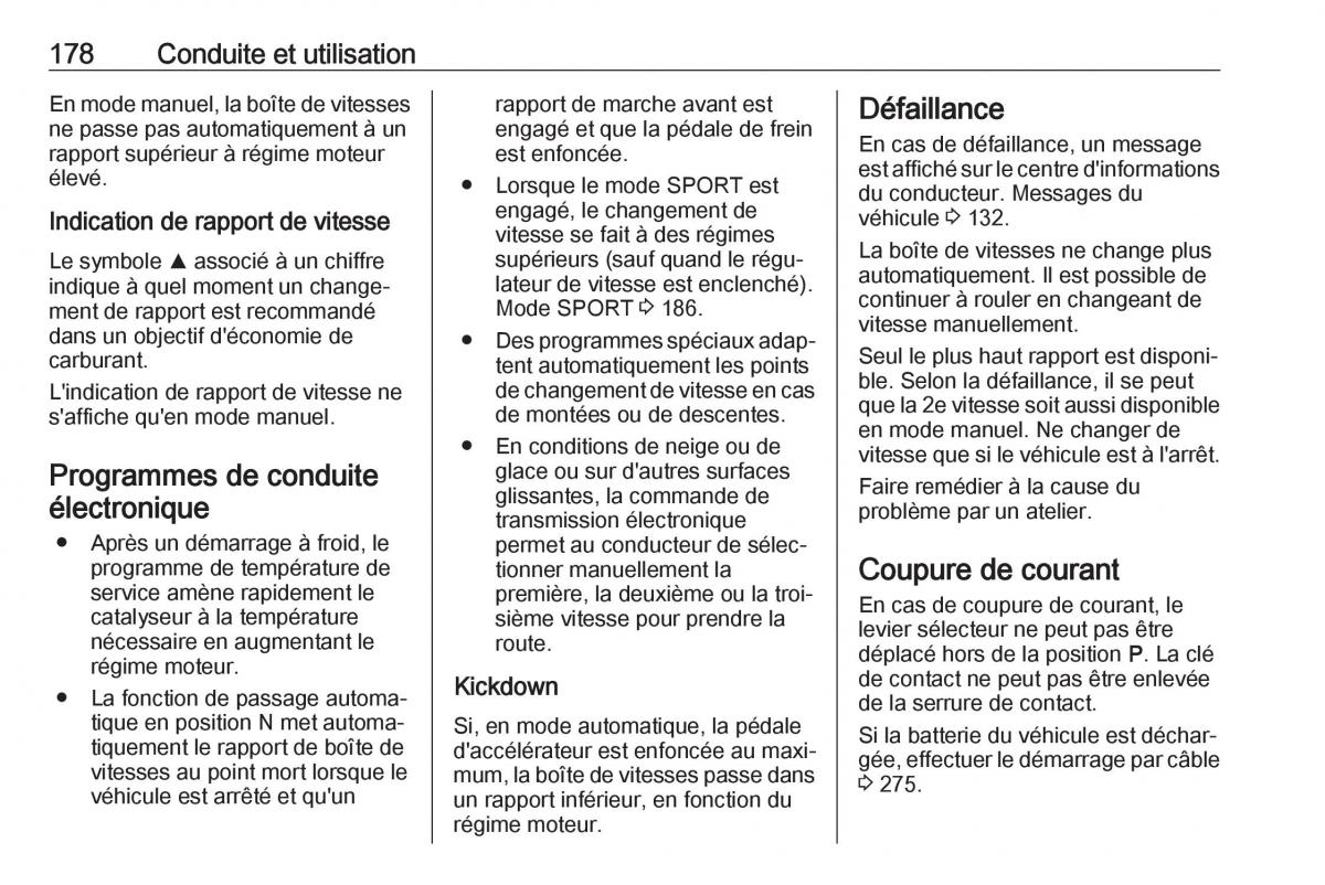 manual  Opel Zafira C FL manuel du proprietaire / page 180