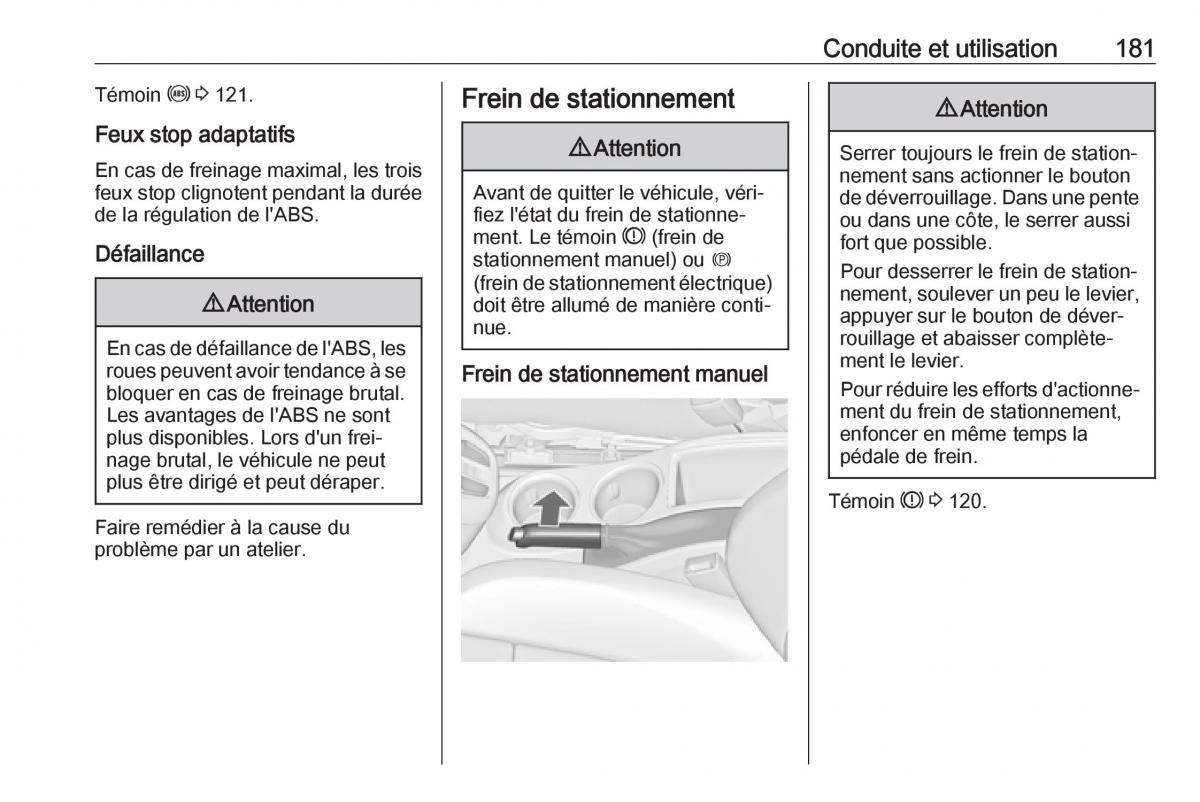 manual  Opel Zafira C FL manuel du proprietaire / page 183