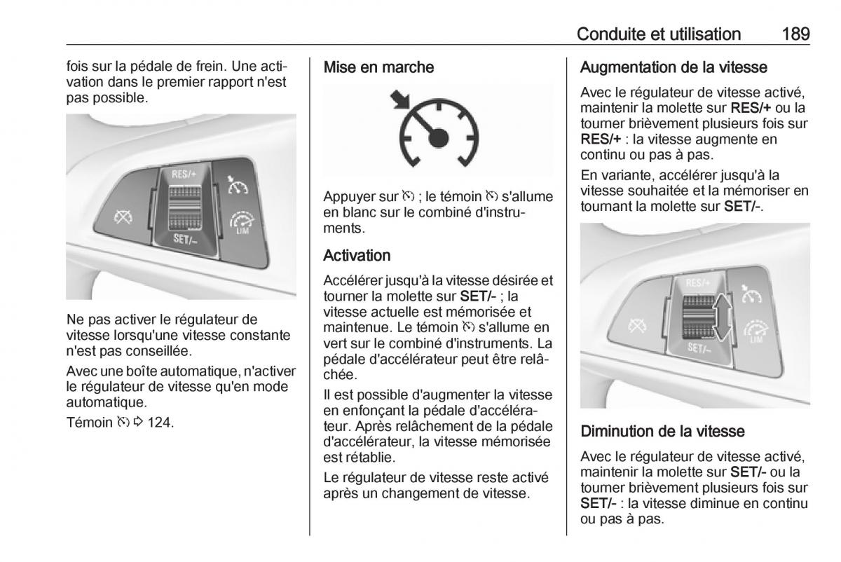 manual  Opel Zafira C FL manuel du proprietaire / page 191