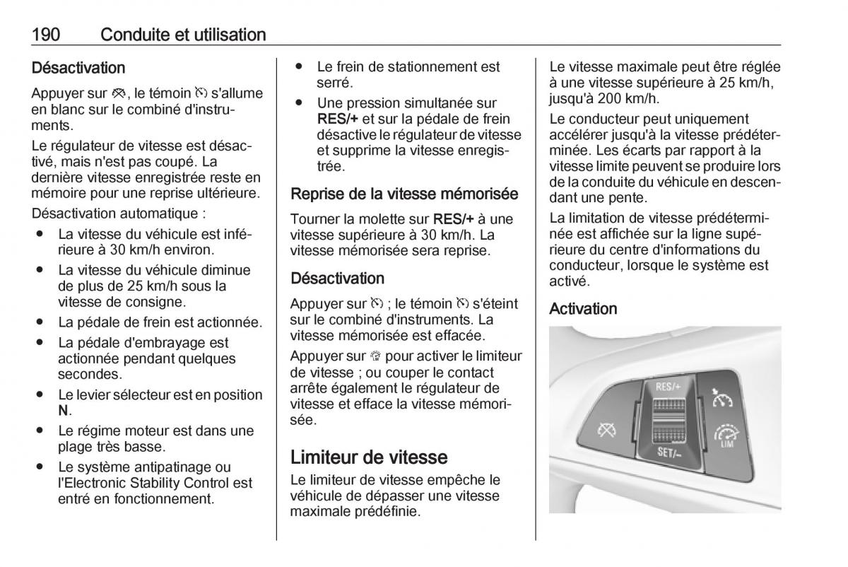 manual  Opel Zafira C FL manuel du proprietaire / page 192