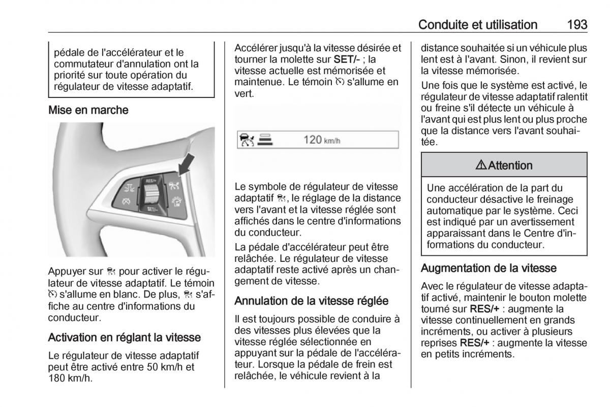 manual  Opel Zafira C FL manuel du proprietaire / page 195