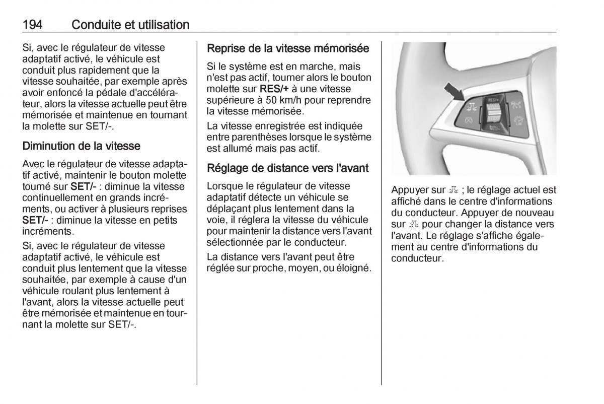 manual  Opel Zafira C FL manuel du proprietaire / page 196