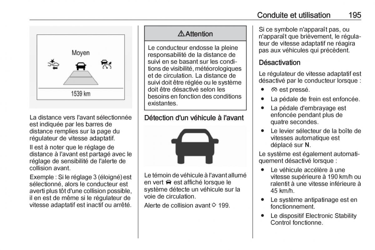 manual  Opel Zafira C FL manuel du proprietaire / page 197