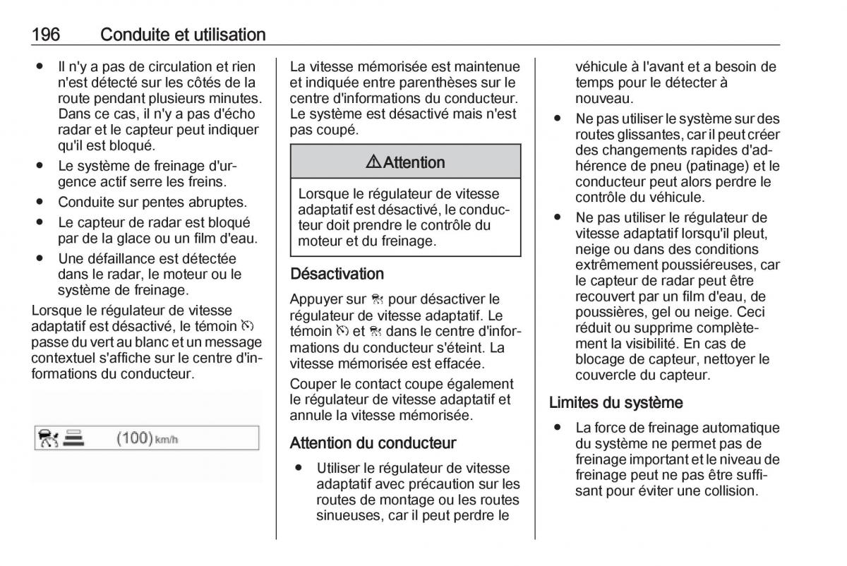 manual  Opel Zafira C FL manuel du proprietaire / page 198