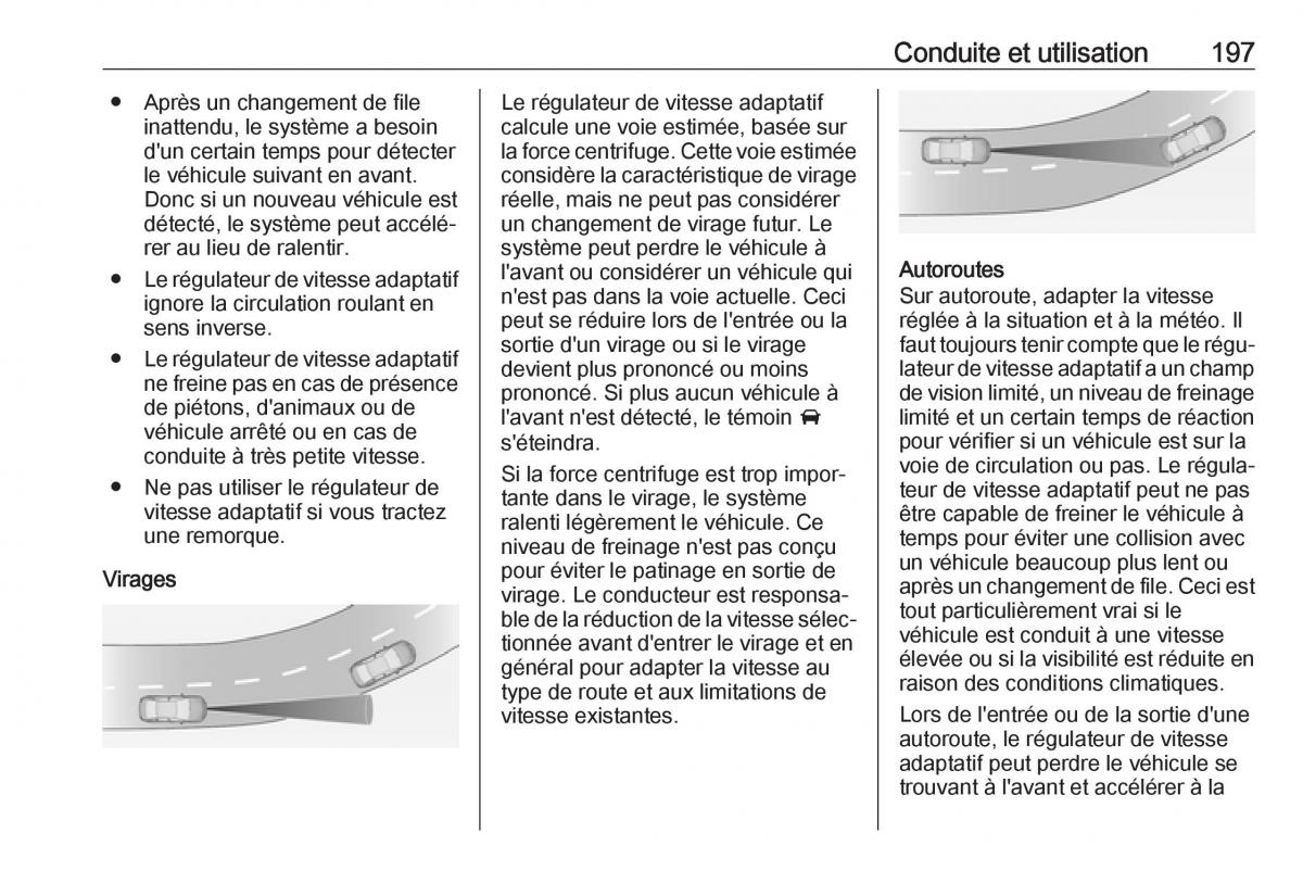 manual  Opel Zafira C FL manuel du proprietaire / page 199