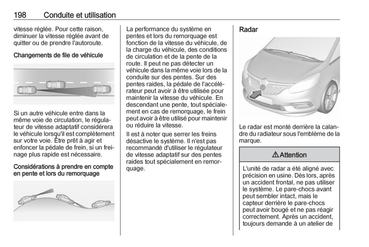 manual  Opel Zafira C FL manuel du proprietaire / page 200