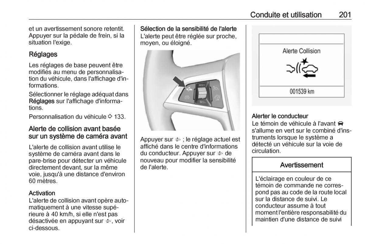 Opel Zafira C FL manuel du proprietaire / page 203