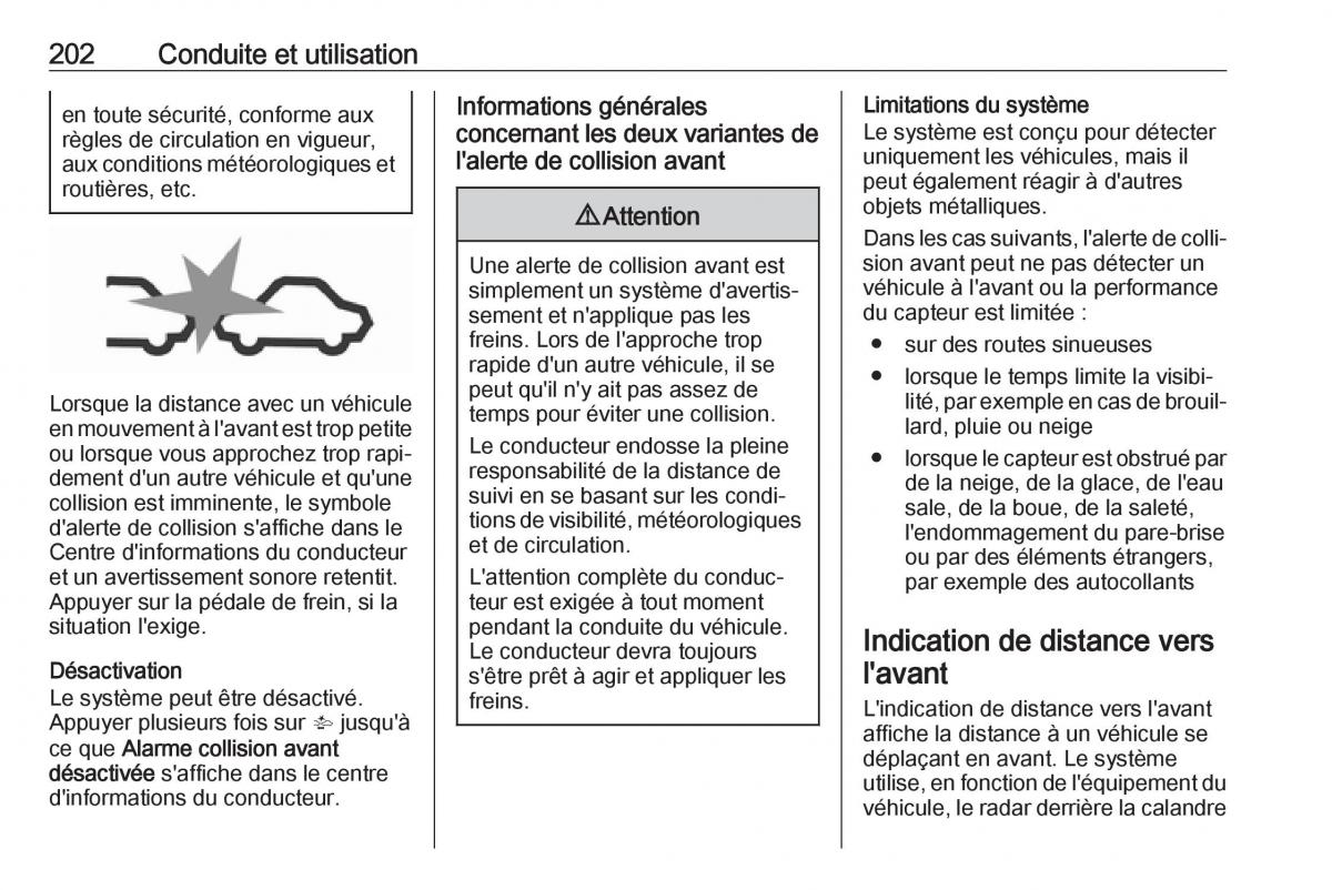 manual  Opel Zafira C FL manuel du proprietaire / page 204