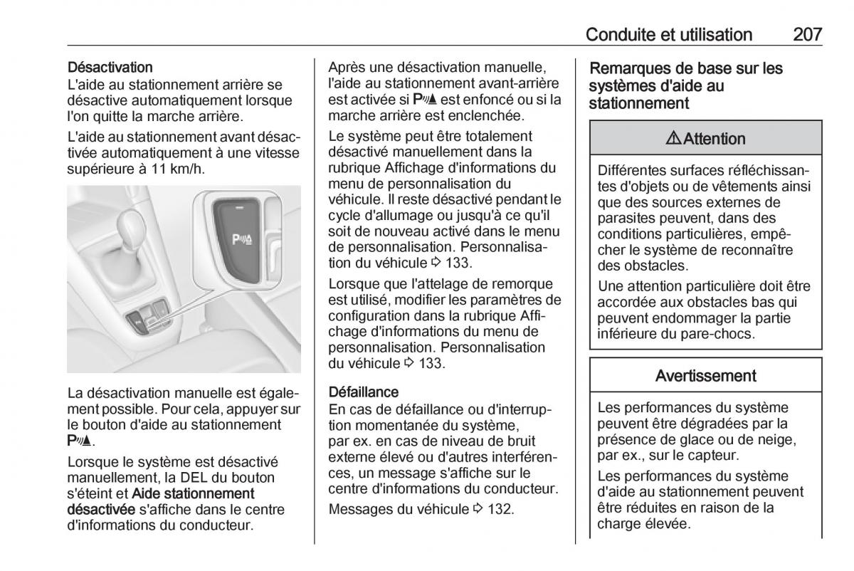 manual  Opel Zafira C FL manuel du proprietaire / page 209