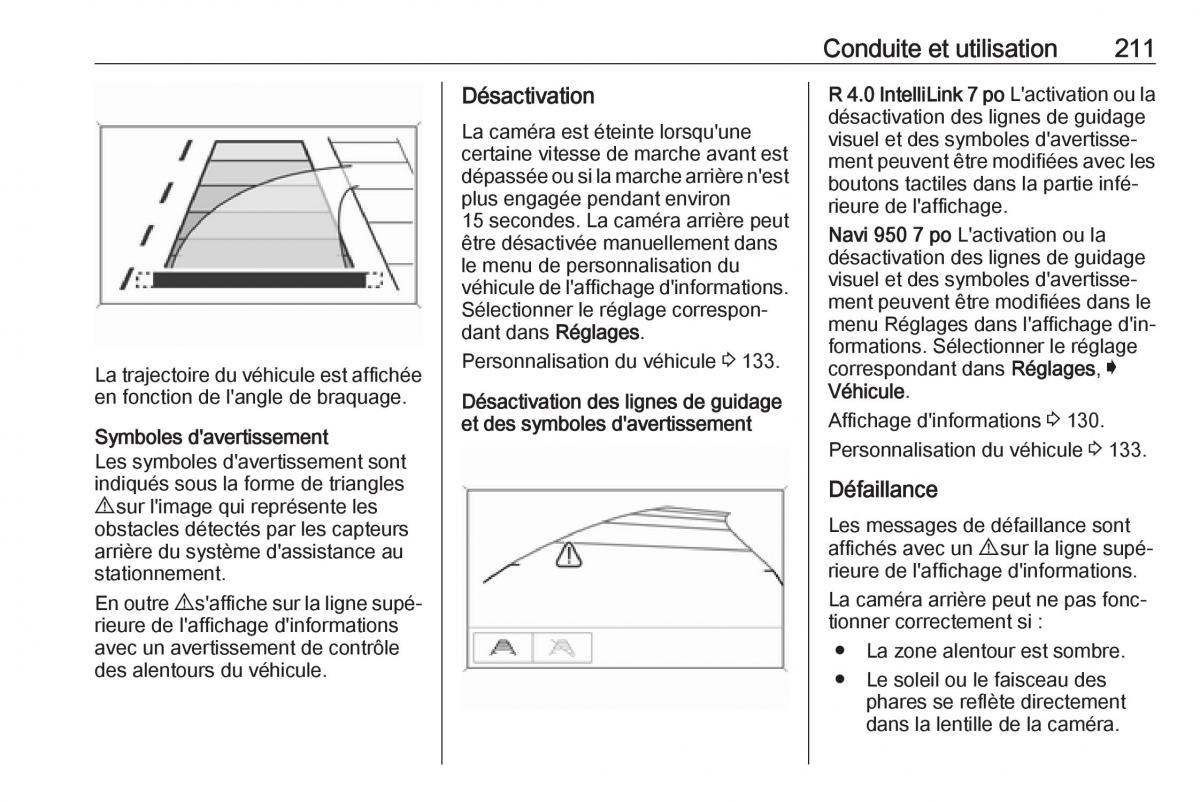 manual  Opel Zafira C FL manuel du proprietaire / page 213