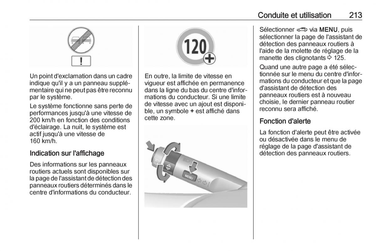 manual  Opel Zafira C FL manuel du proprietaire / page 215