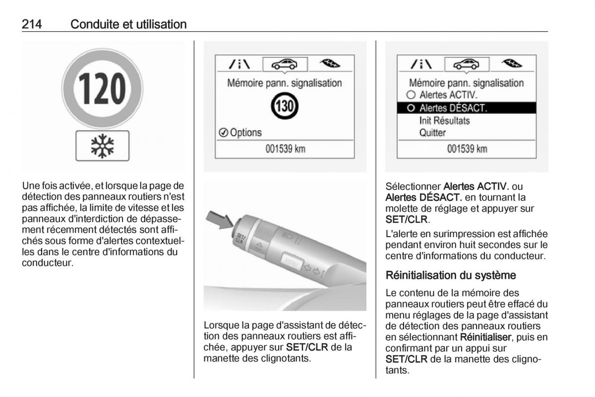 manual  Opel Zafira C FL manuel du proprietaire / page 216