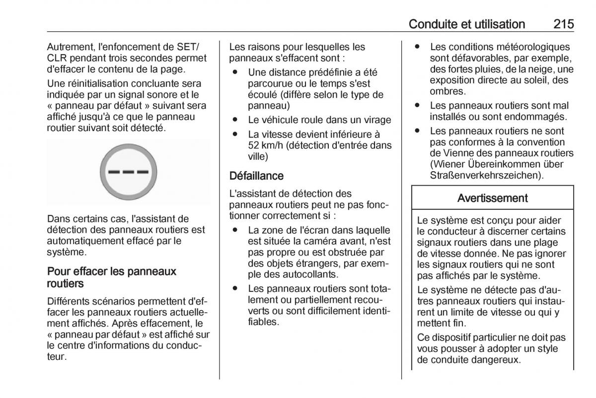 Opel Zafira C FL manuel du proprietaire / page 217