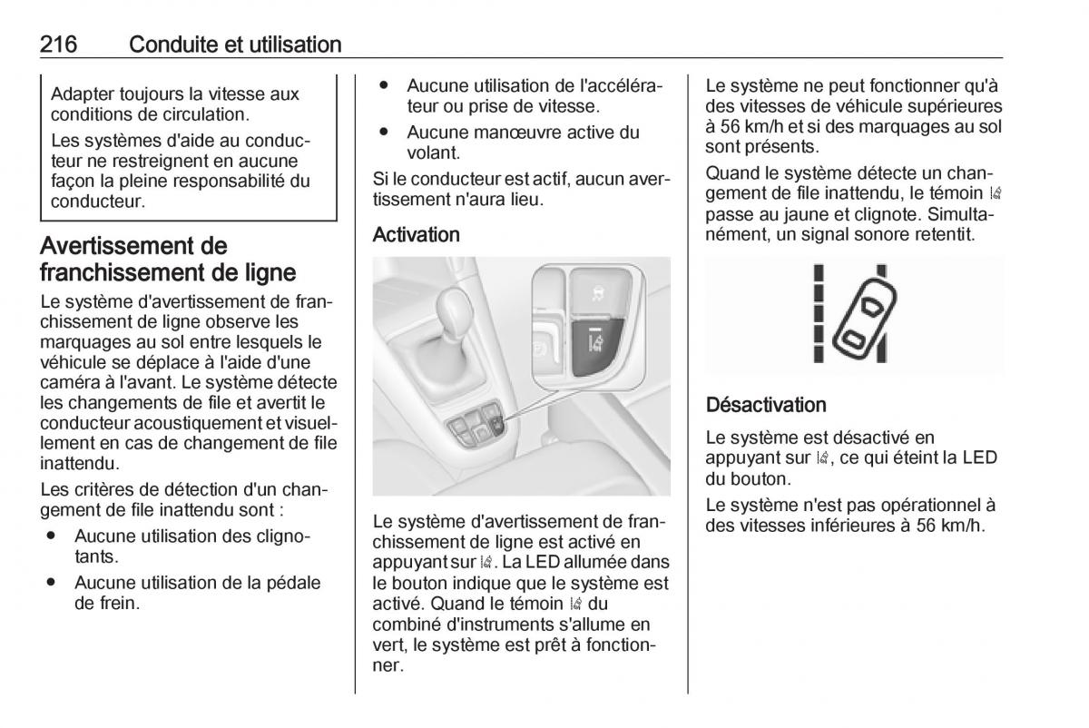 manual  Opel Zafira C FL manuel du proprietaire / page 218