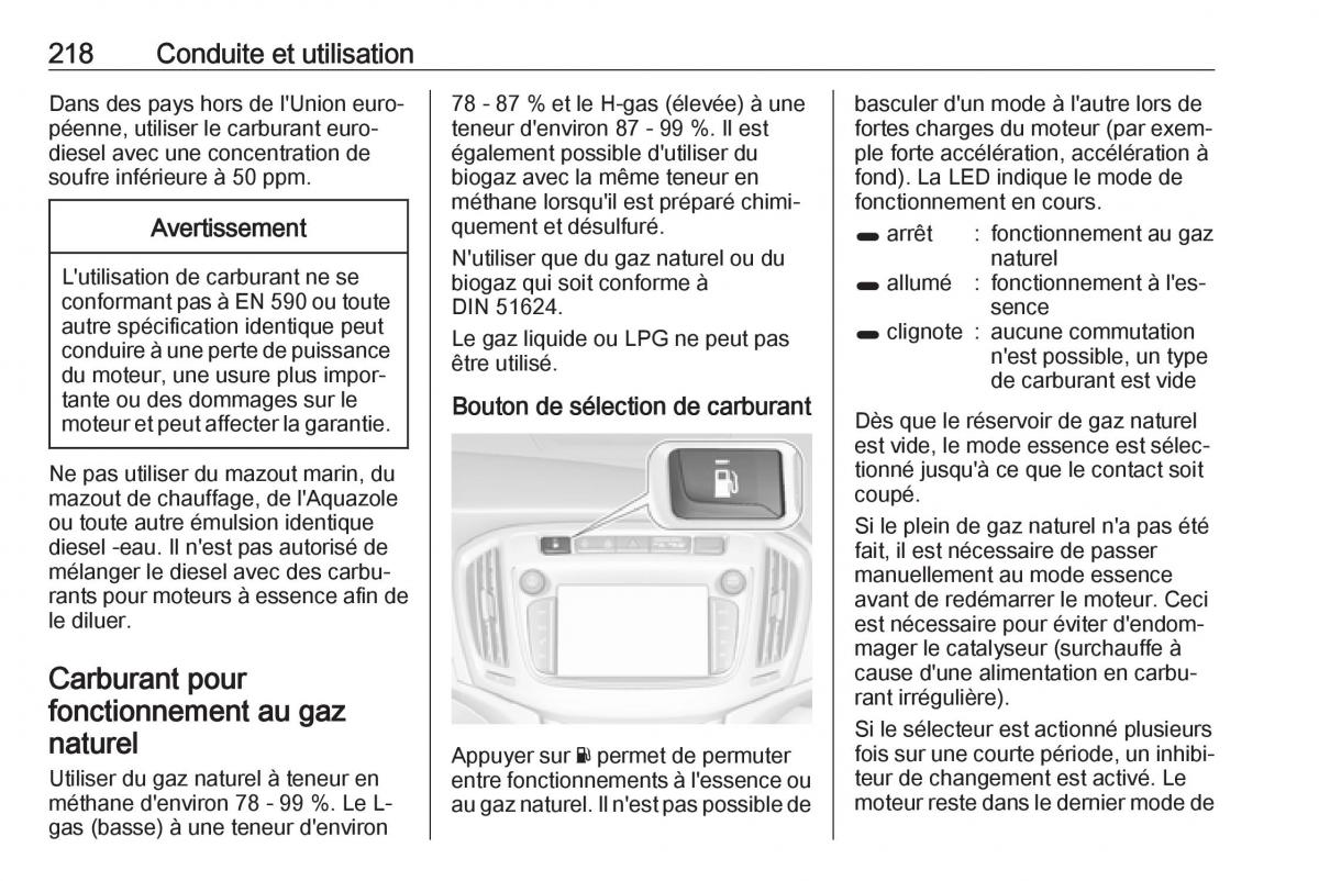 manual  Opel Zafira C FL manuel du proprietaire / page 220