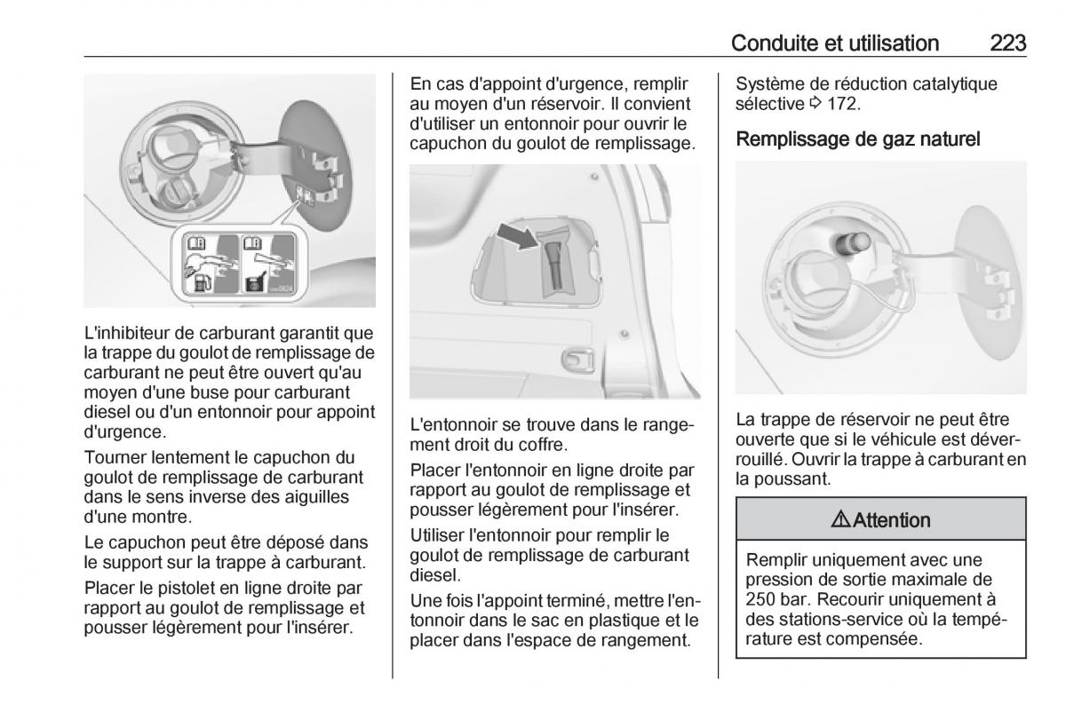 manual  Opel Zafira C FL manuel du proprietaire / page 225