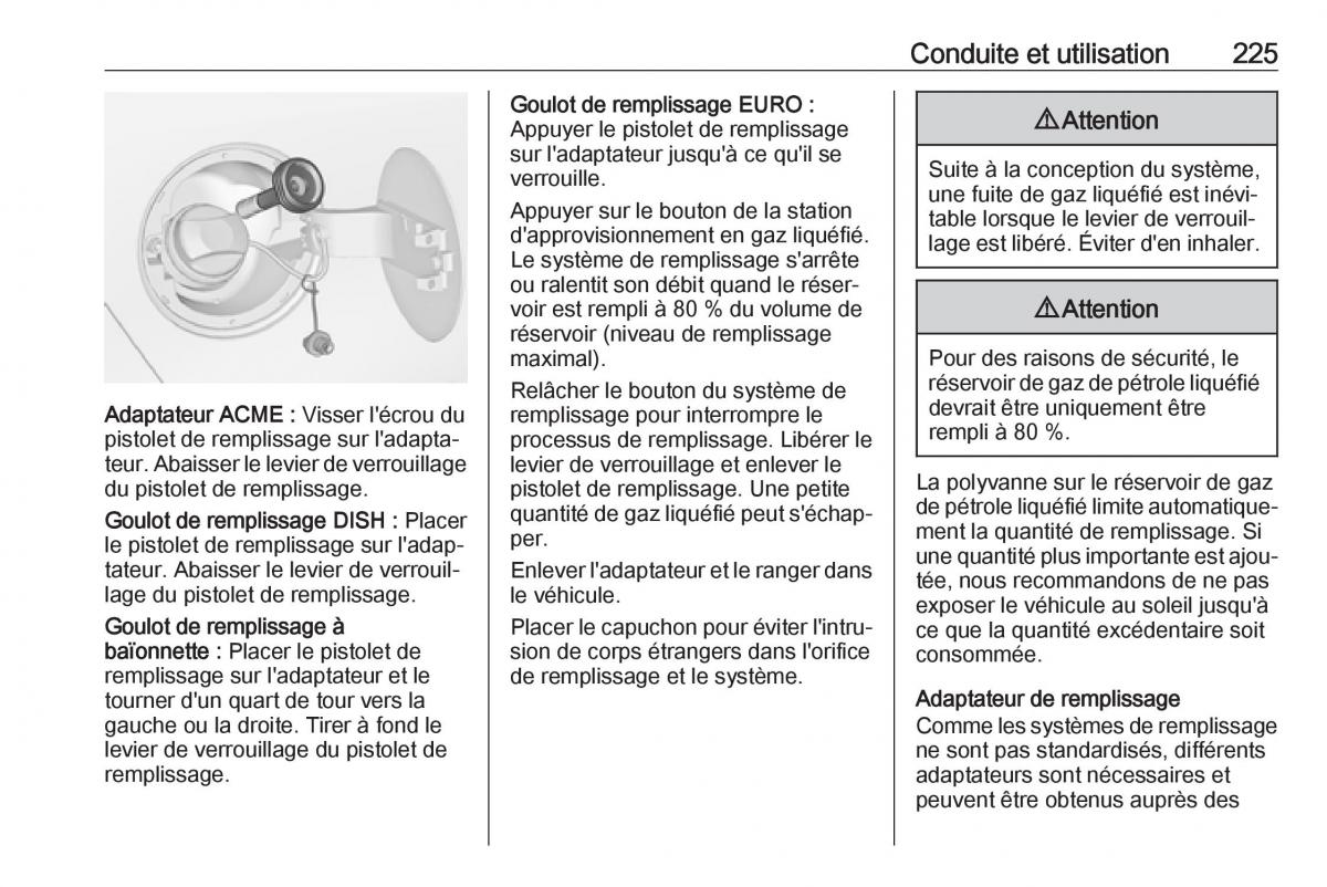 manual  Opel Zafira C FL manuel du proprietaire / page 227